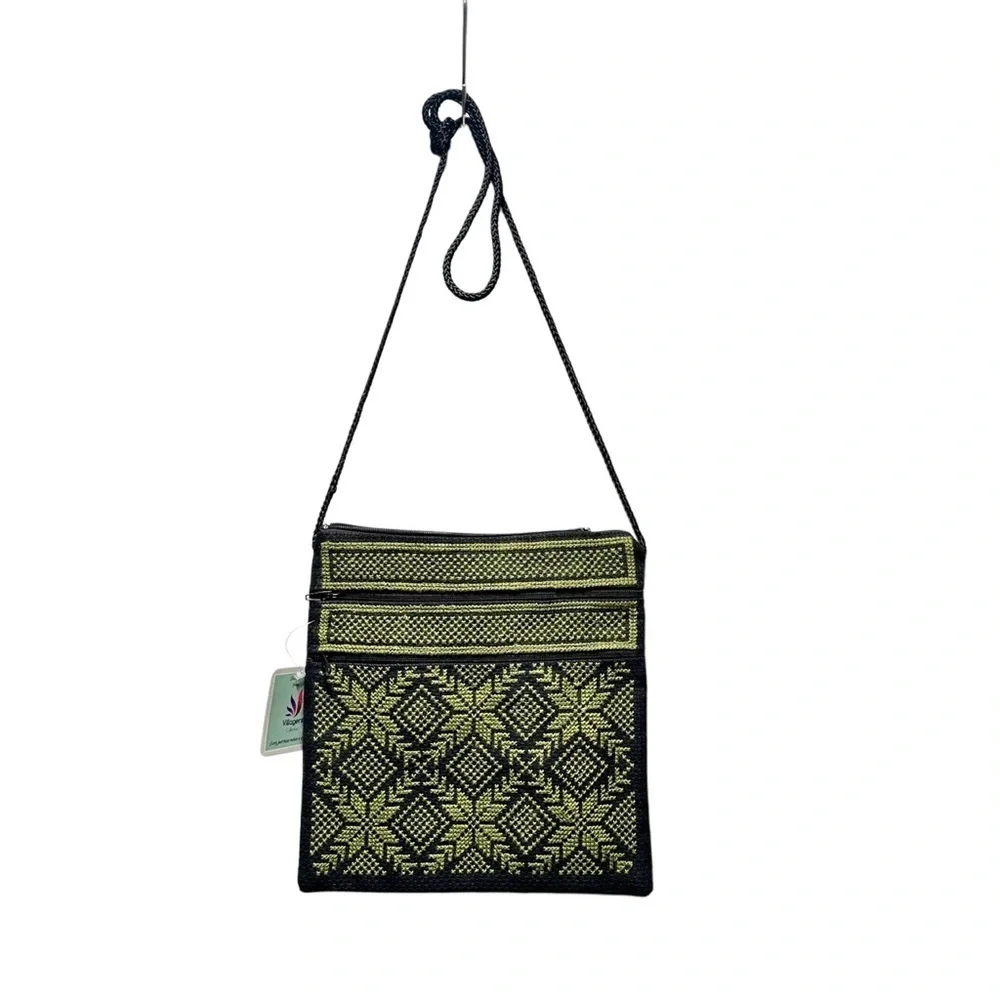 Tatreez Handmade Crossbody & Wallet Pouch Embroidered Cross Stitched Palestinian